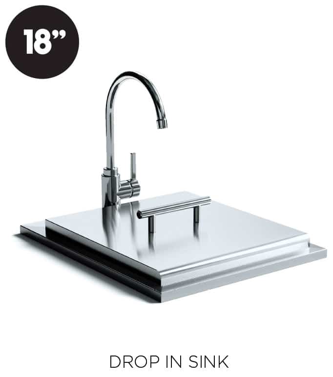 XO 18 Inch Pro-Grade Drop-in Sink with Hot/Cold Faucet