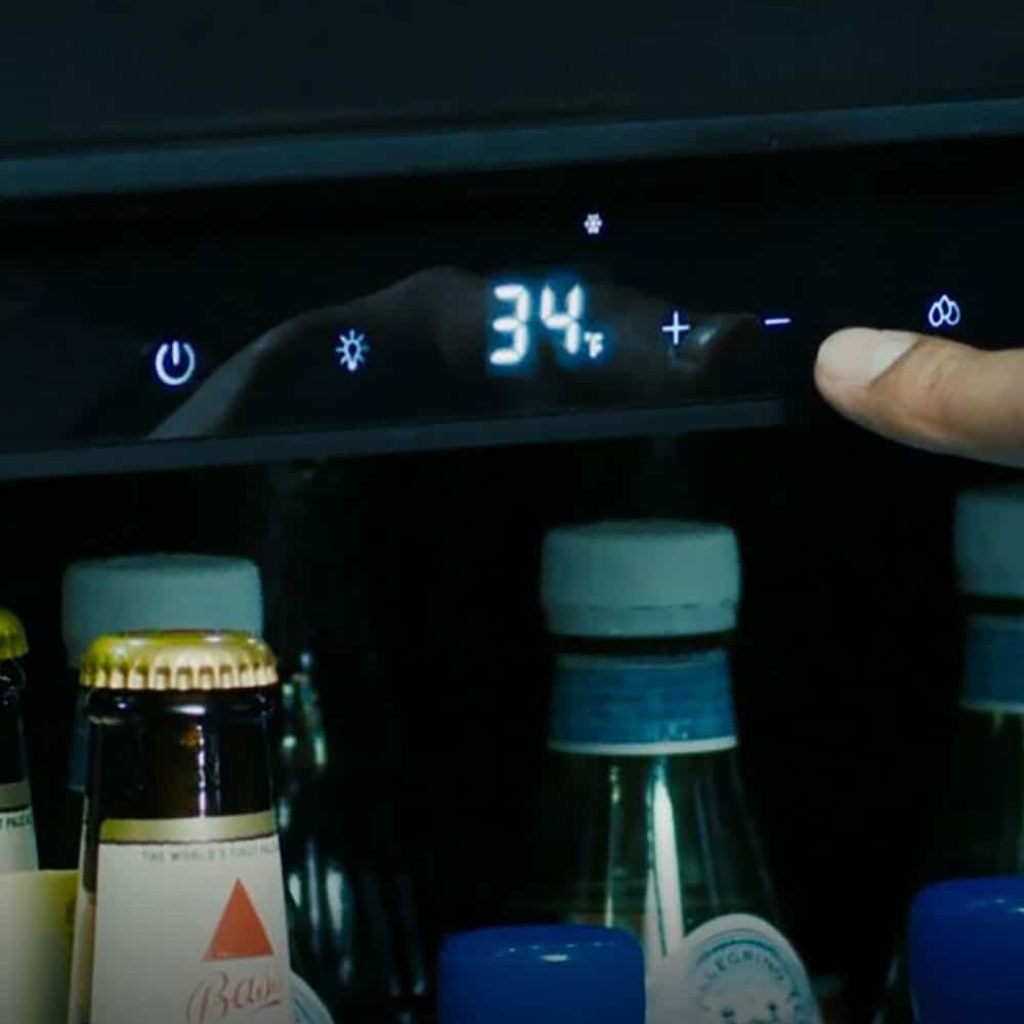 XO 24" Designer Black Glass Wine & Beverage Cooler Indoor Undercounter Refrigerator