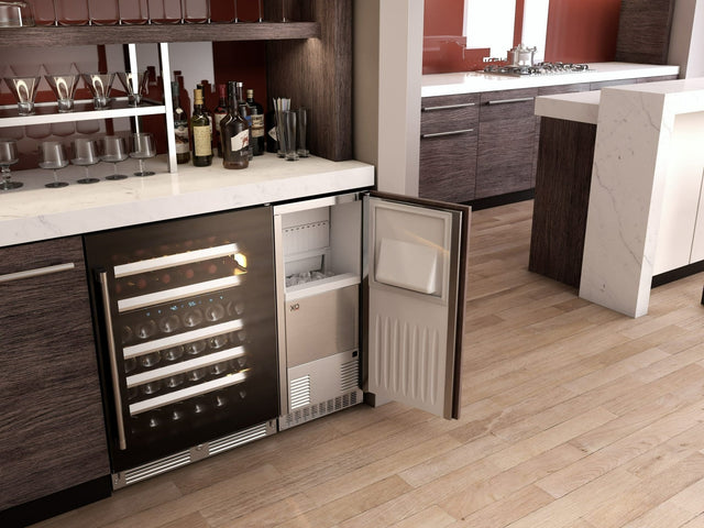 XO 24 Inch Designer Black Glass Indoor Dual Zone Wine Cooler Refrigeration