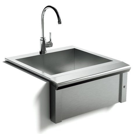 XO 24 Inch Pro-Grade Apron Sink with Hot/Cold Faucet, LED Illumination