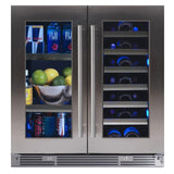 XO 30 Inch French Door Beverage Center/Single Zone Wine Cellar Indoor Refrigerator Combo