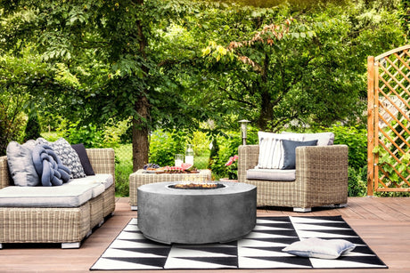 XO 36 Inch Round Gas Fire Pit Table - 65,000 BTUs