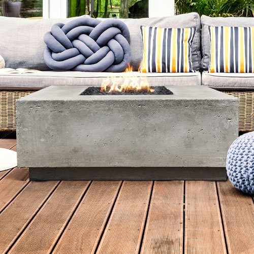 XO 36 Inch Square Gas Fire Pit Table - 65,000 BTUs