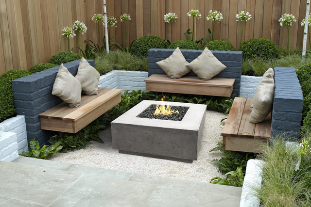 XO 36 Inch Square Gas Fire Pit Table - 65,000 BTUs