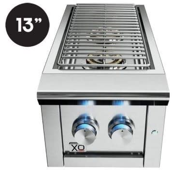 XO 42" Built-In Gas Grill Four Piece Package with Side Burner, Double Doors, and Refrigerator