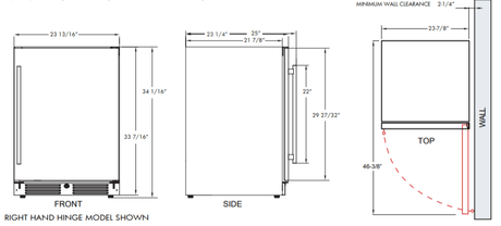 XO 42" Built-In Gas Grill Four Piece Package with Side Burner, Double Doors, and Refrigerator