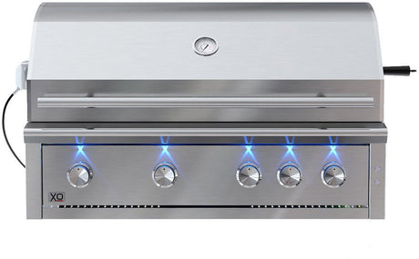 XO 42" Built-In Gas Grill Four Piece Package with Side Burner, Double Doors, and Refrigerator
