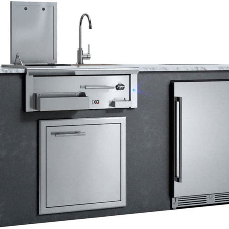 XO Outdoor Bar Island with Cocktail Station Access Door & Refrigerator