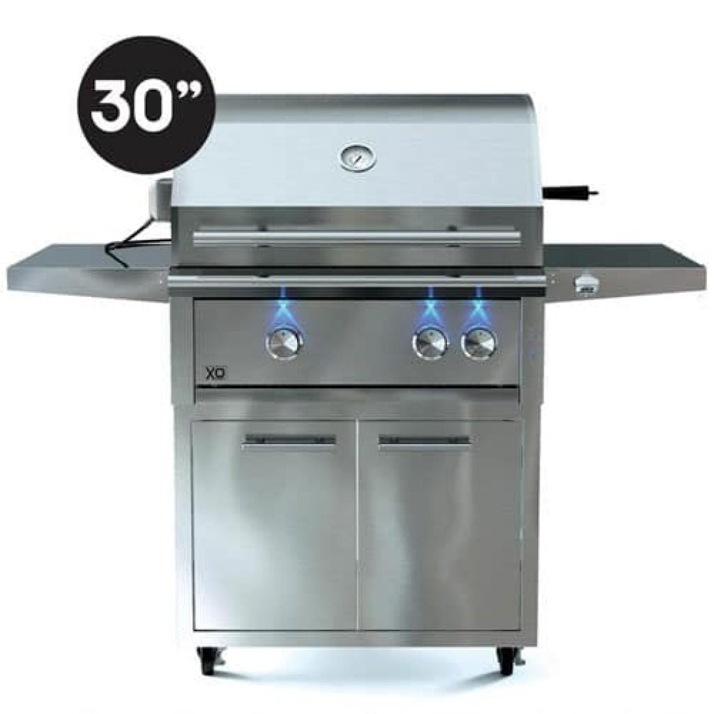 XO Pro Luxury 30 Inch Freestanding Gas Grill on Cart with Infrared Burner & Rotisserie