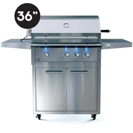 XO Pro Luxury 36 Inch Freestanding Gas Grill on Cart with Infrared Burner & Rotisserie