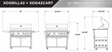 Load image into Gallery viewer, XO Pro Luxury 42 Inch Freestanding Gas Grill On Cart with Infrared Burner &amp; Rotisserie
